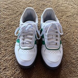 Adidas White Sneakers with Green Accents